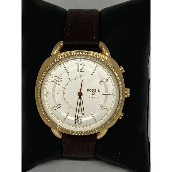 Fossil FTW1208 Women's Brown Leather White Analog Dial Hybrid Smartwatch XX767 - Picture 3 of 12